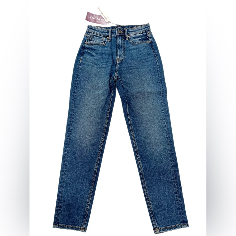 VIGOSS | Womens Friday Tapered Boyfriend High Rise Denim Blue Jeans NWT SIZE 24 - Picture 4 of 8